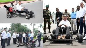 কলেজছাত্রের বানানো গো-কার্ট চালালেন প্রধানমন্ত্রী, দিলেন উৎসাহ