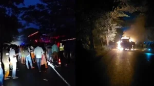 দুর্ঘটনাকবলিত পিকআপভ্যান উদ্ধার করতে গিয়ে বাসচাপায় নিহত ৫