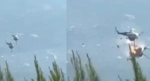 দাবানল নেভানোর সময় মাঝ আকাশে দুই হেলিকপ্টারের সংঘর্ষ