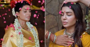 অনাগত সন্তানের মঙ্গলে সামান্থার ‘কলা আবরণ’ আয়োজন